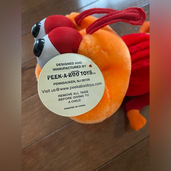 Peek A Boo Toys Caterpillar Plush Orange & Red Centipede Stuffed Animal - Picture 10 of 10